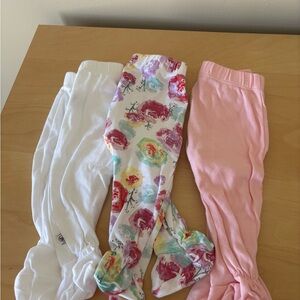Honest Baby Clothing girls footed pants lot size 0-3m